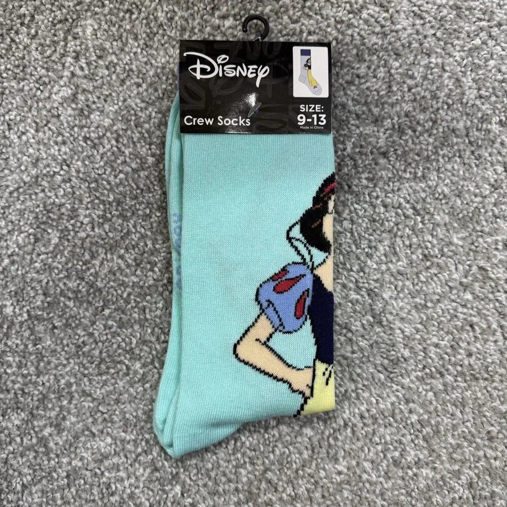Disney Crew Socks Women One Size Minnie Mouse Snow White Princess 2 Pairs